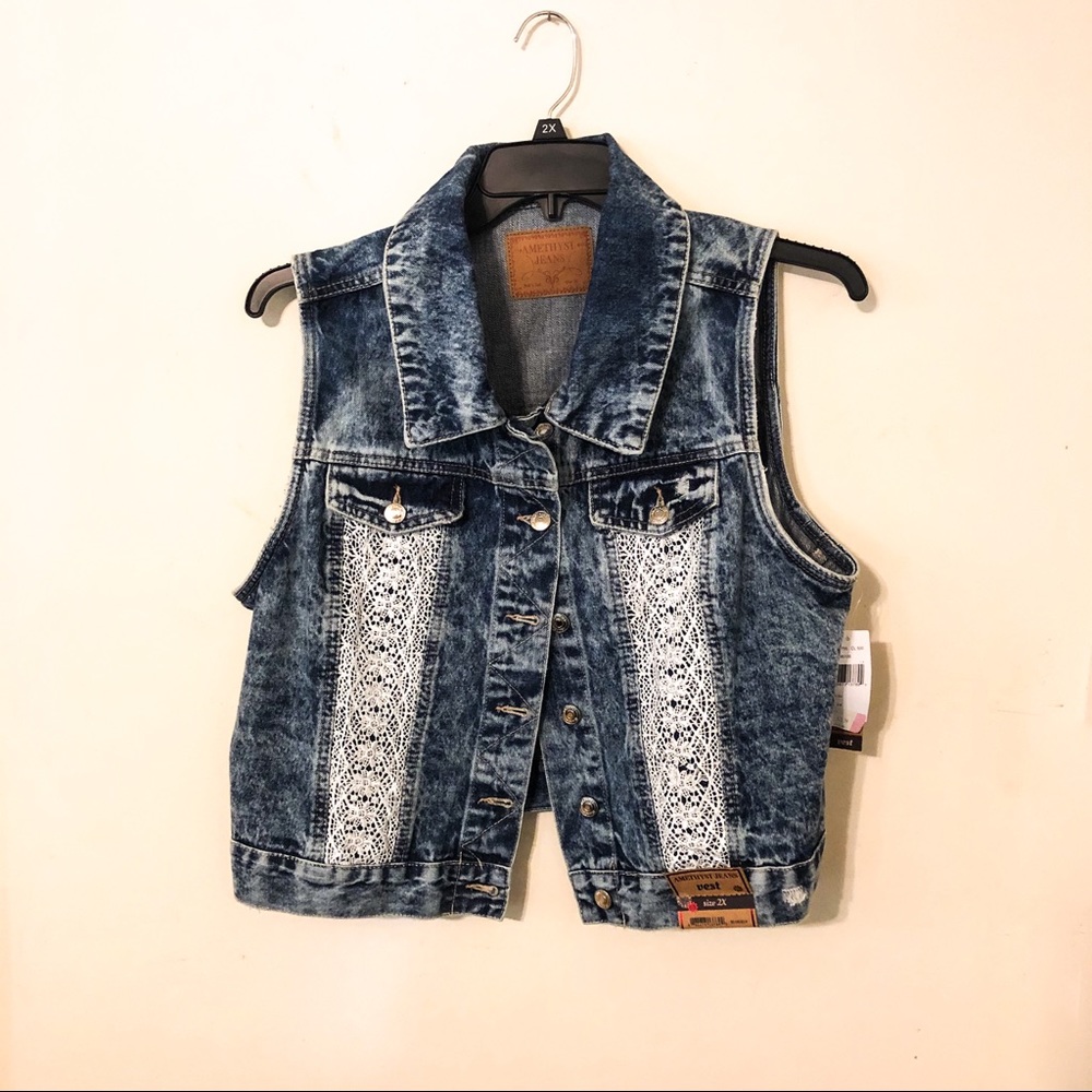 Distressed Denim Vest